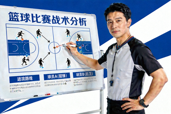 篮球比赛战术分析图解 - 教练在战术板上画示意图